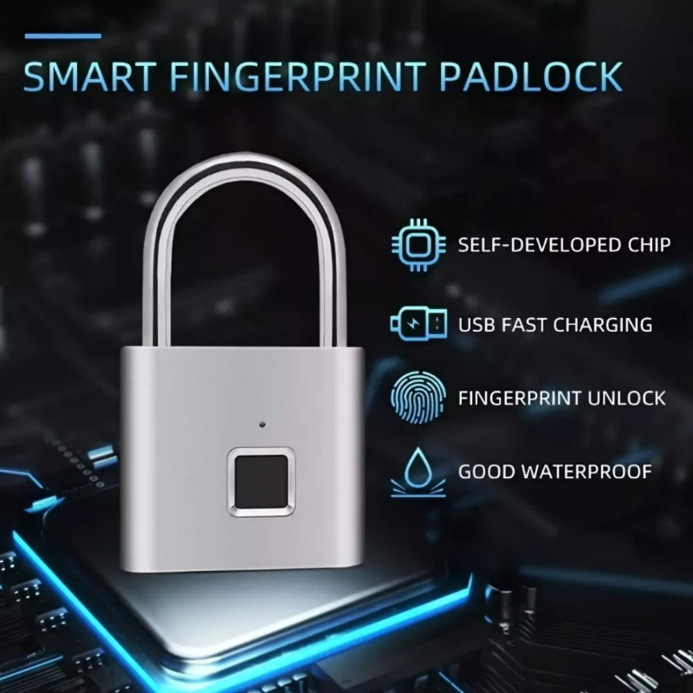 Smart Fingerprint Lock - USB Charging, Waterproof.