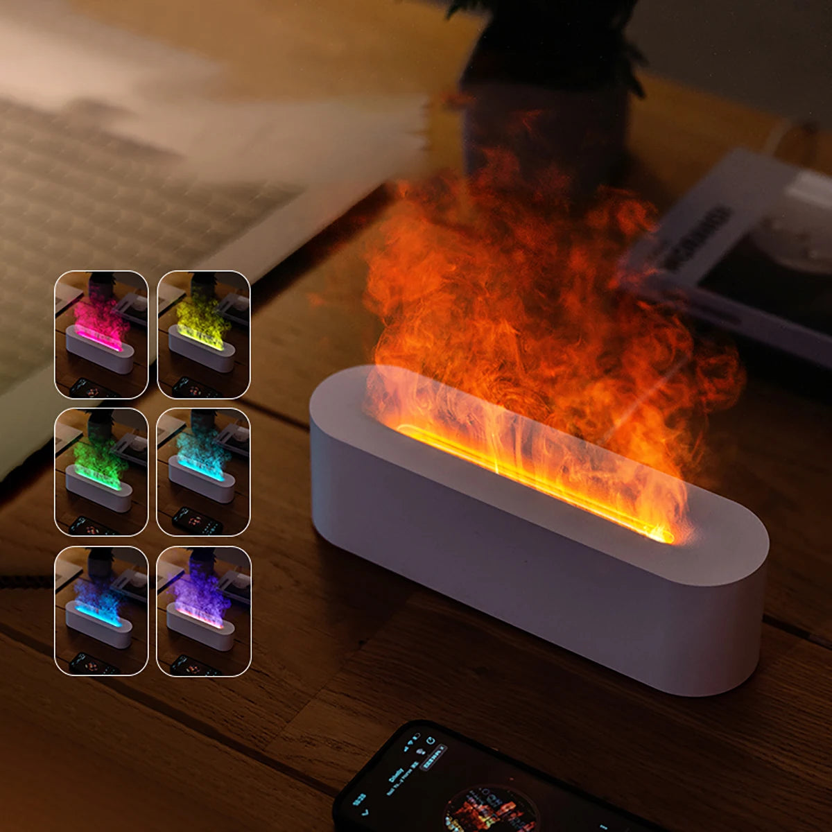 RGB Flame Diffuser – USB Humidifier with 7-Color Light