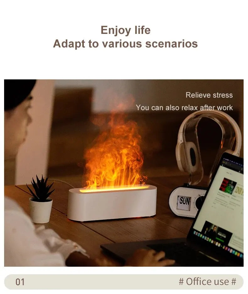 RGB Flame Diffuser – USB Humidifier with 7-Color Light