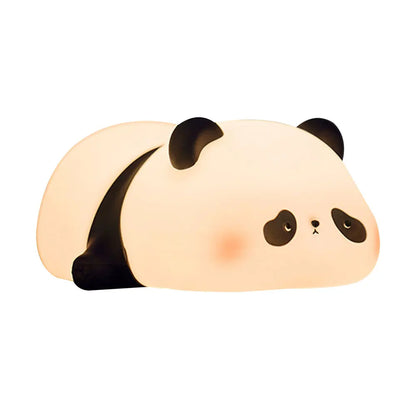 Panda LED Night Light – Rechargeable Silicone Lamp with Timer for Kids' Decor