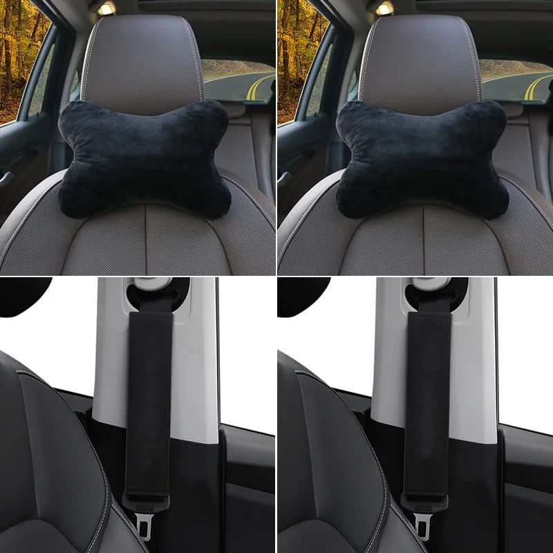 Car Neck Pillow - Cotton Flannel, Universal for All Models.