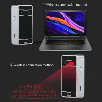 Bluetooth Laser Keyboard – Portable with Mouse Function